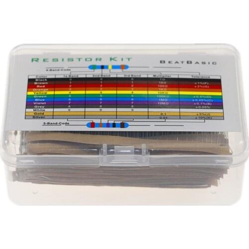 1500pcs/box 75 Kinds Value 5% 1/4W Carbon Film Resistor Kit set 20pcs Each Value