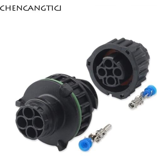 2 Sets 4 Pin Way Tyco Round HOWO A7 Odometer Speed Sensor Plug Car Sealed Connector Male Or Female Socket 1-967402-1 1-967325-1