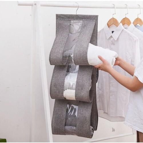 Cloudsweet Hanging Handbag Organizer Foldable Wardrobe Closet Transparent Storage Bag Door Wall Sundry Shoe Bag Hanger Pouch