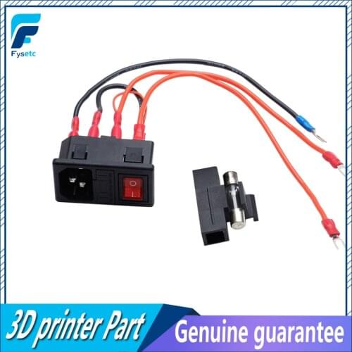 5pcs Power Switch 220V/110V 15A Short Circuit Protection Safety Switch Power Socket For 3D Printer Parts