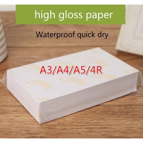 51-100Sheets/Package A3/A4/A5/4R Photographic Paper Glossy Printing Printer Photo Paper Color Printing Coated For Home Printing
