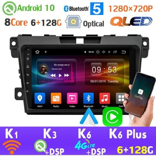QLED 1280*720P 6G+128G Android 10.0 Car GPS Radio Player For Mazda CX-7 CX7 CX 7 SPDIF HDMI auto Head Unit 4G LTE WiFi AHD 1080P