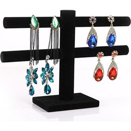 HGHO Velvet T-Bar Jewelry Bracelet Necklace Watch Display Stand Holder Shelf Storage T-Bar Rack Organizer
