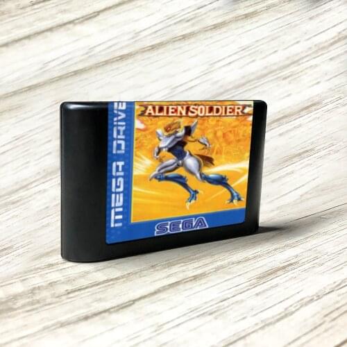Alien Soldier - EUR Label Flashkit MD Electroless Gold PCB Card for Sega Genesis Megadrive Video Game Console