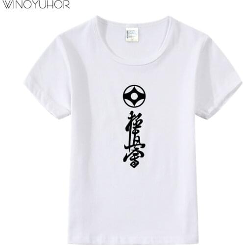 Children Fashion Print Kyokushin Karate Kanji Symbol T-shirts Kids Summer Tees Boys Girls Tops Baby Casual Short Sleeve Clothes