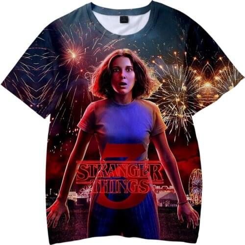 Oversized 3D Print Stranger things t shirt Children T-shirt Boy/Girl Fashion Hip Hop Harajuku 3D Stranger things Kids Tops Tee