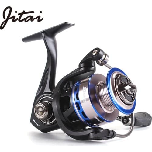 JITAI Lightweight Spinning Reels For Fishing Aluminum Metal Spool 5.2:1 9+1BB Carp Fishing Coils Wheels Moulinet Peche en mer