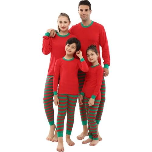 Red And Green Stripe Pajamas Children Sleepwear Family Matching Christmas Pajama Sets Mommy And Me Clothes Family Look Christmas