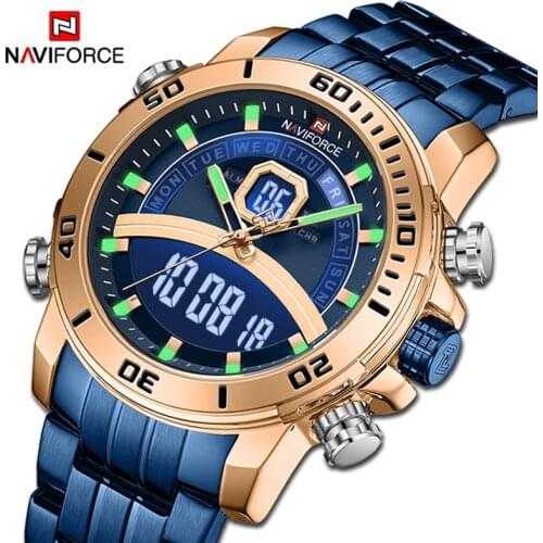 Luxury Brand NAVIFORCE Men Sports Watches Military Digital Chronograph Quartz Wristwatch Waterproof Clock Male Relogio Masculino
