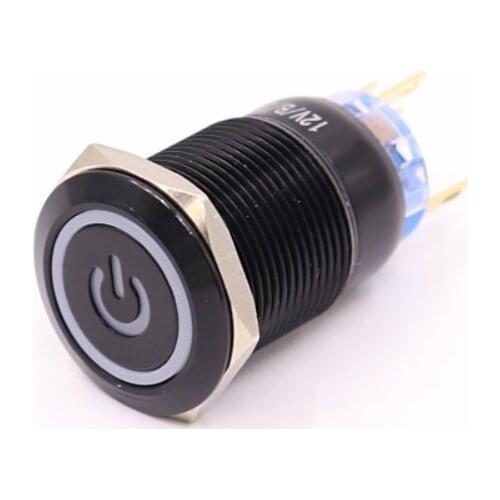 19mm Metal Push Button Switch LED locking Latching Self-reset Momentary 1NO 1NC red blue yellow green white Aluminum oxide