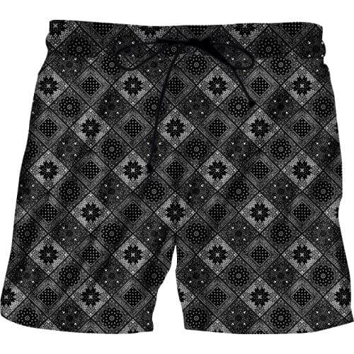IFPD Harajuku Streetwear Shorts Bandana Paisley Pattern Fashion Summer Shorts Hip Hop Casual Bottoms Hawaiian Shorts Oversize