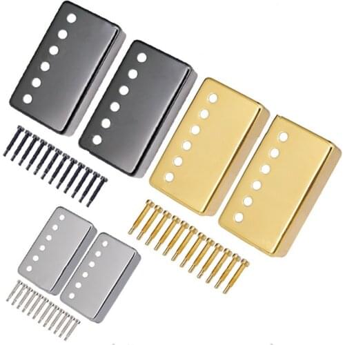 A Set 2 Pcs Brass 6 Hole 6 String Pickup Humbucker Cover For Electric Guitar Accessories Parts Three Colors