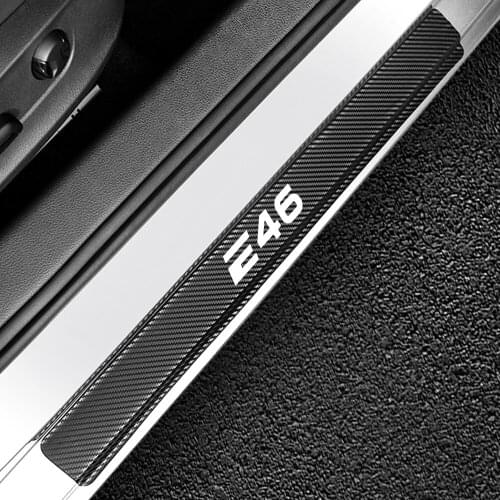 For BMW E46 4PCS Car Door Sill Scuff Plate Cover Stickers Anti Scratch Protector Auto Carbon Fiber Decals Car Tuning Accessories