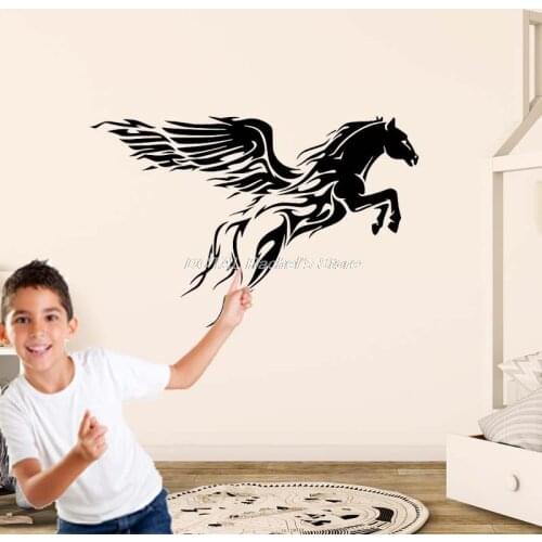 Pegasus Silhouette Sticker Horse Vinyl Home Decor Kids Room Boys Girls Childs Gift Decal Custom Mural Decal
