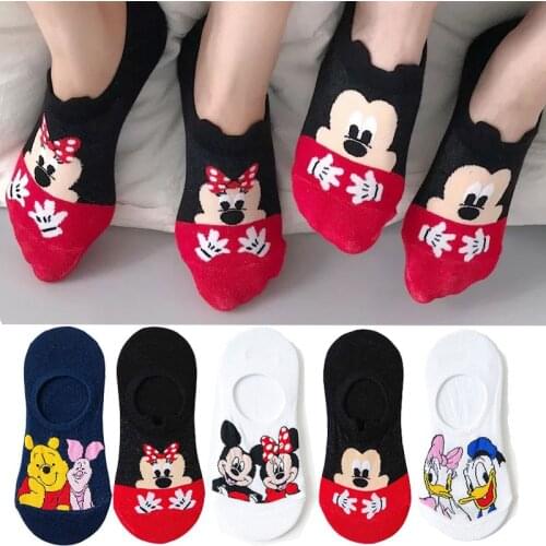 5 Pairs/Lot summer funny Cute women invisible Socks animal Cartoon Mouse Duck socks Cotton Ankle Boat socks