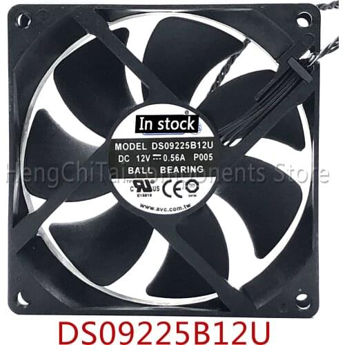 Original 100% working 9025 9225 DS09225B12U 4-wire double ball temperature control PWM cooling fan