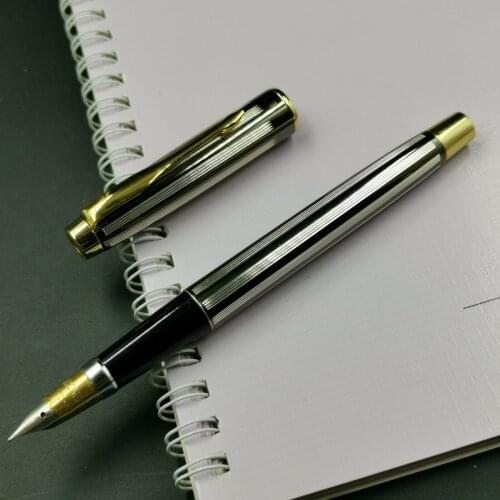 Wing Sung 380 Fountain Pen Metal Ink Pen Aerometric Filler Two Tones Fine Nib Stationery Office school supplies Writing Gift