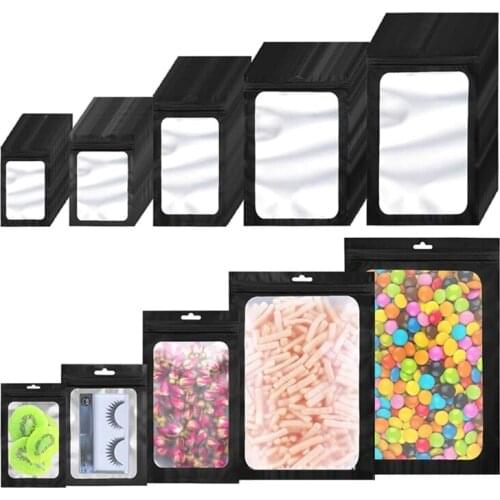 100 Pcs Flat Foil Zip Lock Bags Bath Salt Cosmetic Bag One Side Clear Mini Thick Mylar Resealable Bags Smell Proof