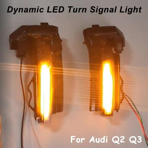Rearview Mirror Repeater Lamp Blinker Indicator LED Dynamic Turn Signal Light For Audi Q2 2018-2020 Q3 2019-2020