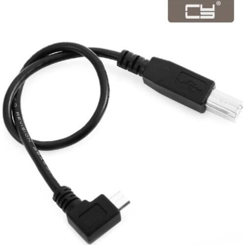 Right Angled 90 Degree Micro USB OTG to Standard B Type Printer Scanner Hard Disk Cable 30cm