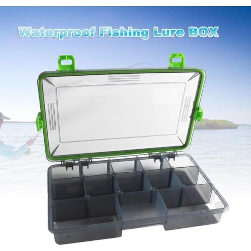 Detachable Fishing Tackle Box 4 Lock Buckles Plastic Waterproof Fishing Lure Bait Storage Containers for Angling Case