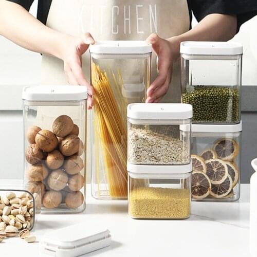 SFVEFVD 500ml 800ml 1300ml 1800ml Airtight Food Storage Containers Plastic Cereal Containers with Easy Lock Lids for Kitchen