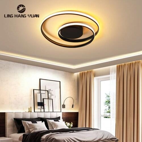 Modern Chandelier Black White Ceiling Mount Led Chandelier Lighting For Living room Bedroom Light Dining room Lustre Home Lamp