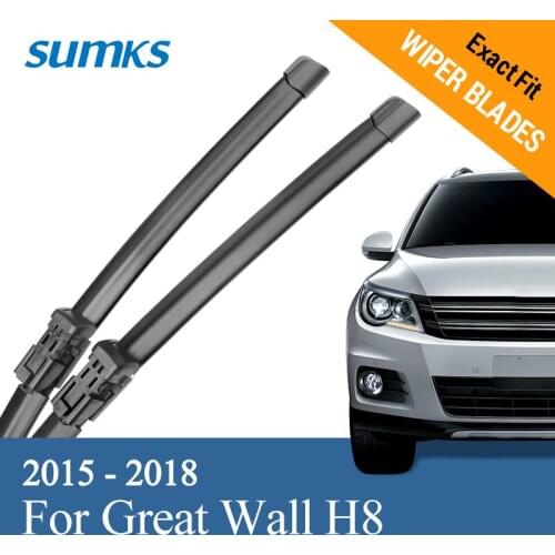 SUMKS Wiper Blades for Great Wall H8 24"&18" Fit Push Button Arms 2015 2016 2017 2018