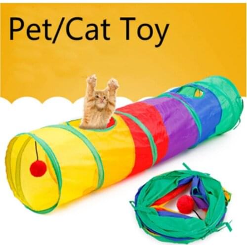 Pet Tunnel Cat Printed Green Crinkly Kitten Tunnel Toy Folding Cat Passage Pet Supplies