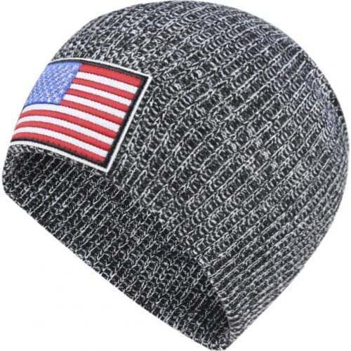 Unisex Autumn Winter America National Flag Elastic Knitted Hat Outdoor Beanie