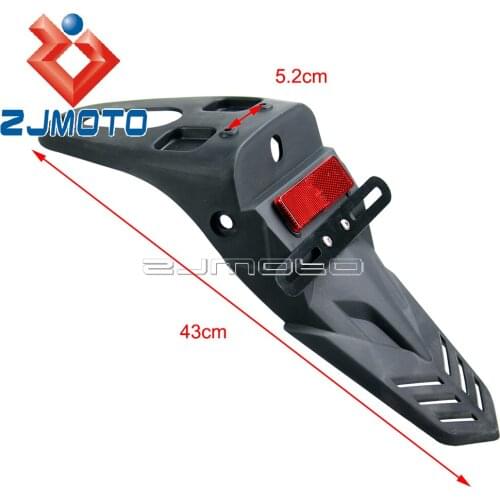 Universal Motorcycle Dirt Bike Mudguard Rear Fender w/ Number Plate Bracket For Honda Suzuki Yamaha Kawasaki Motocross Custom