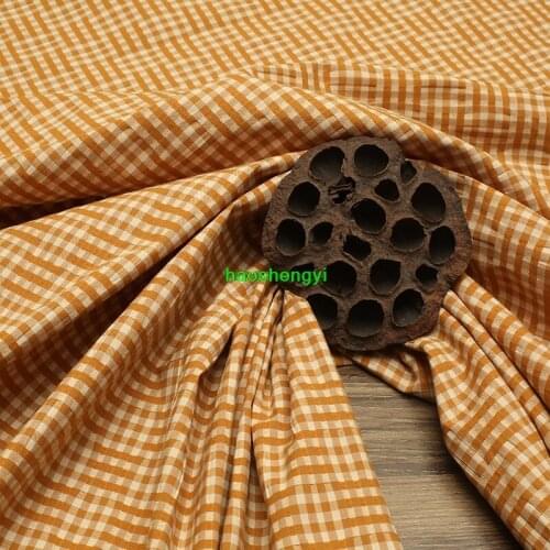 High-quality yellow plaid precision high-density rural yarn-dyed garment fabric