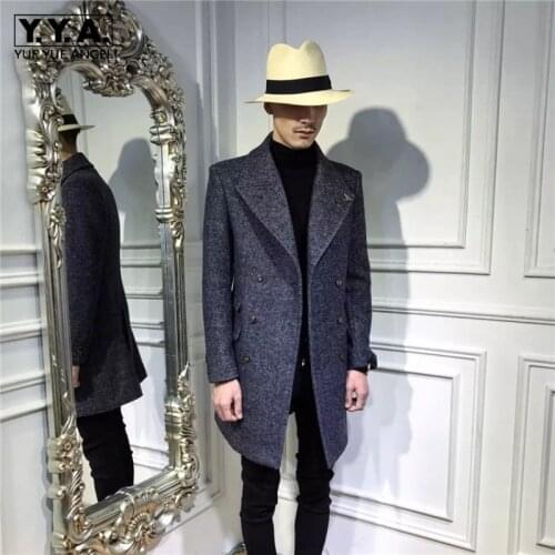 YueYueAngel Men's Double Breasted Coats