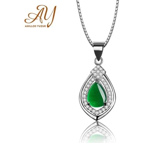 Anillos Yuzuk Natural Gemstone Necklaces Pendants With Chain 925 Sterling Silver Rose Gold Plated Fine Jewelry For Women