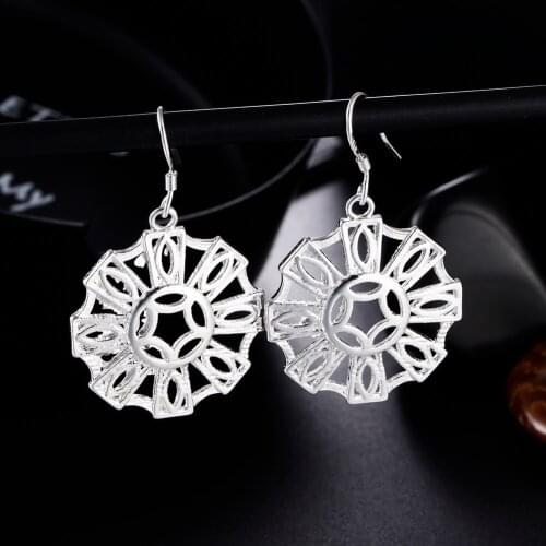 Hot Charms 925 Sterling Silver Fashion Carved Earrings for Women wedding Party High Quality Jewelry Holiday gifts