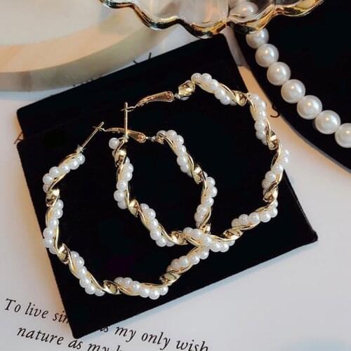 Earrings Korean Winding Pearl Fashion Personality Wild Earrings Women Earrings Earrings Accessories