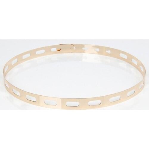 Women Punk Full Metal Mirror skinny Waist Belt 2019 Metallic Gold Plate 3cm Wide Chains Lady ceinture sashes for dresses RT42