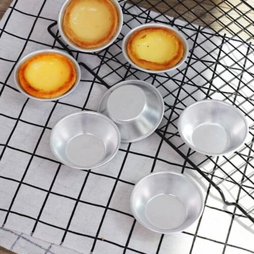 1PCS Egg Tart Mold Aluminum Alloy Reusable Round Shape Egg Tart Mould Cookie Mold for Baking Cake Baking Cups Bakeware