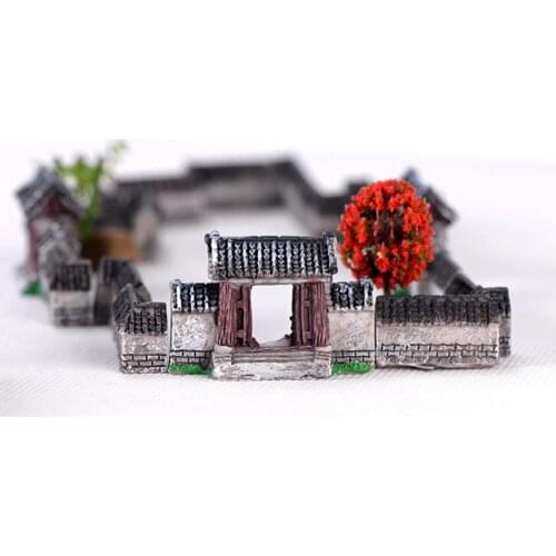 1 Pcs Ancient House Archway Micro Landscape Mini Old City Gate Resin DIY Ornaments Crafts Bonsai Fairy Garden Supplies