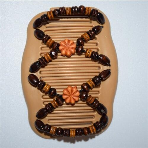 20 PCS/LOT brown sunflower beaded double twin headwear magic hair comb clips for beautiful girls