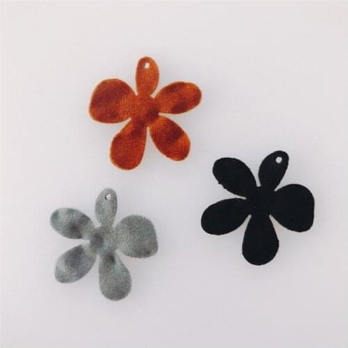 20pcs/lot New Creative Flannel Flower Charm Connectors For DIY Fashion Earrings pendant accessories ornament jewelry making