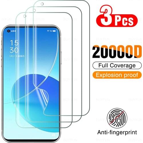 3Pcs Full Cover Soft Hydrogel Film For OPPO Reno 6 Pro Plus 5G Screen Protection For Reno6 6Pro 6Pro+ 6.55" 2021 Film Not Glass