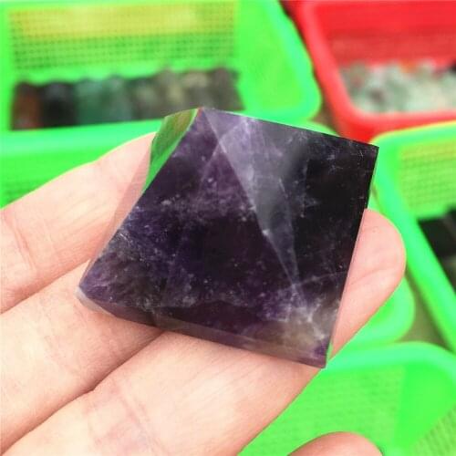 30mm Natural Dream Amethyst Crystal Pyramid Chakra Reiki Stone Carved Feng Shui Carfts Decoration Point Healing Stone