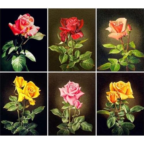 5D DIY Rose Flower Diamond Painting Square Round Rhinestone Hobby Crafts Mosaic Handmade Gifts Cross Stitch Home Decoration