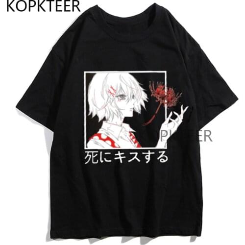 Anime Tokyo Ghoul Touka T-shirts Kaneki Ken Men Woman Fashion Streetwear Ulzzang Summer Short Sleeve O-neck T-shirts Tops Tees