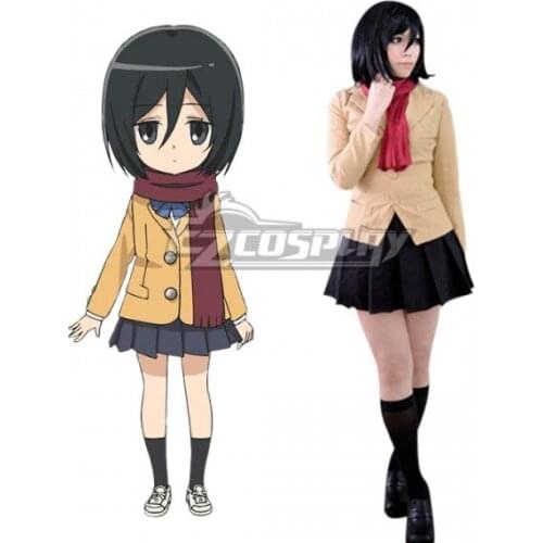 Shingeki! Kyojin Chuugakkou Attack On Titan: Junior High Ackerman Mikasa Girls Skirt Uniform Dress Set Cosplay Costume E001