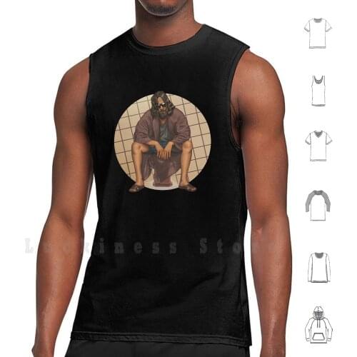 The Dude-The Big Lebowsky Tank Tops Vest 100% Cotton Big Lebowski Movie Film Cult Classic Fanart Line Art