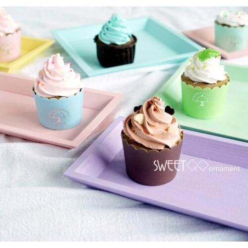 Wood Macarons tray handmade rectangle cake tools for party decoration perfume/ makeup/jewelry storage plate