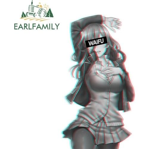 EARLFAMILY 13cm x 7.2cm for Miku Nakanon Waifu Vinyl Car Stickers Refrigerator Decal Motorcycle Trunk Windshield Sticker Decor