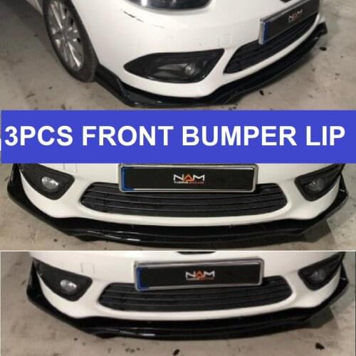 For Renault Fluence Front Bumper Lip Body Kit Spoiler Splitter Diffuser Lip 3pcs High Quality ABS Plastic Professional Universal